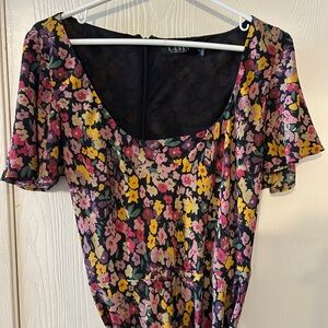 Ralph Lauren Elegant Multicolor Floral Dress